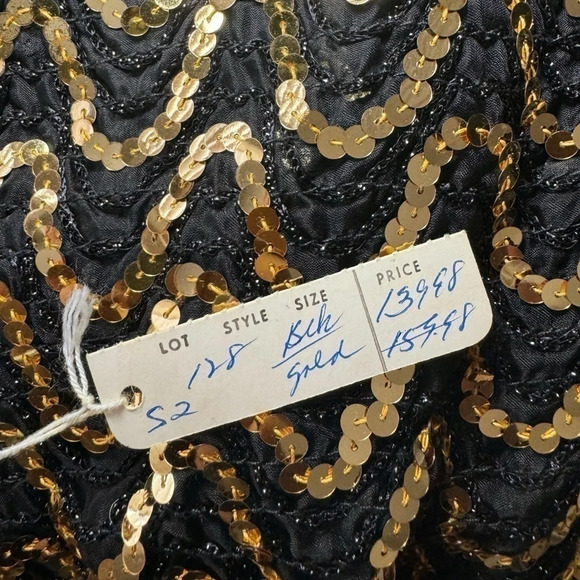 ⭐️NWT⭐️ 80's JEANETTE KASTENBERG Black Silver Sequin Blouse VINTAGE St. Martin - Picture 4 of 4